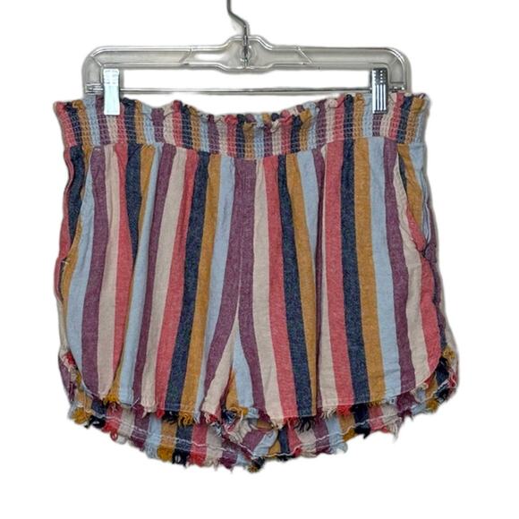 True Craft multicolor stripes pull on shorts size large - Picture 1 of 8
